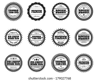 award icon for design, graphic and vector studios set