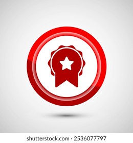 Award icon design illustration, Winning icon, Champion symbol, Red color button design