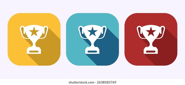 Award icon design illustration, Winning icon, Champion sign symbol in shadow button design