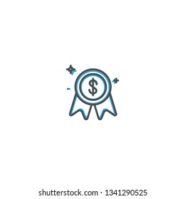 Award icon design. Marketing icon line vector illustration design