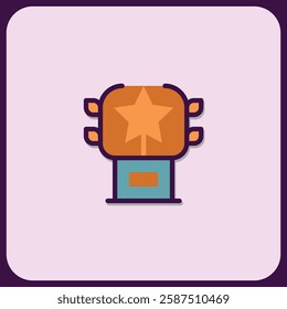 Award Icon Design: Star Trophy on Pedestal