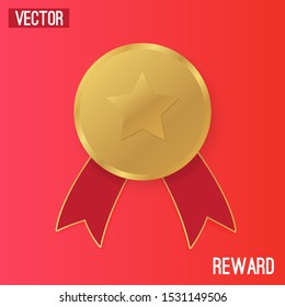 Award  icon design vector On a red background for design
