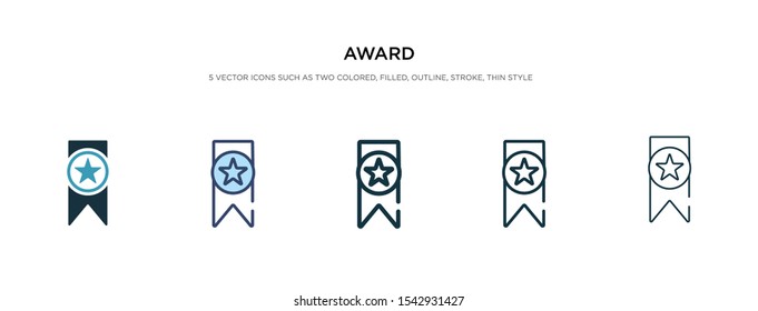 award icon in different style vector illustration. two colored and black award vector icons designed in filled, outline, line and stroke style can be used for web, mobile, ui
