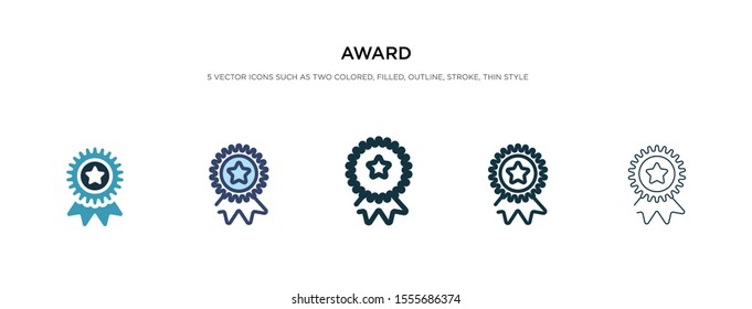 award icon in different style vector illustration. two colored and black award vector icons designed in filled, outline, line and stroke style can be used for web, mobile, ui