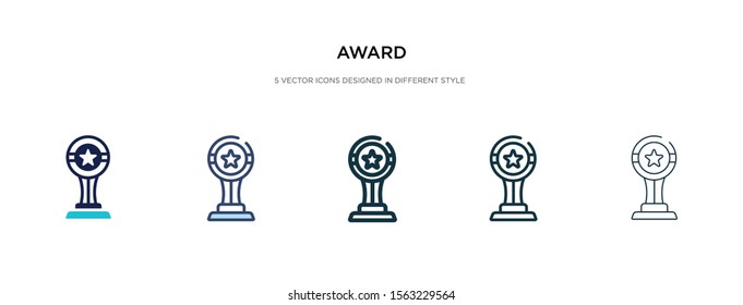 award icon in different style vector illustration. two colored and black award vector icons designed in filled, outline, line and stroke style can be used for web, mobile, ui