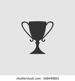 Award icon flat. Black pictogram on grey background. Vector illustration symbol