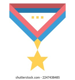 award icon flat color vector illustration . business symbol