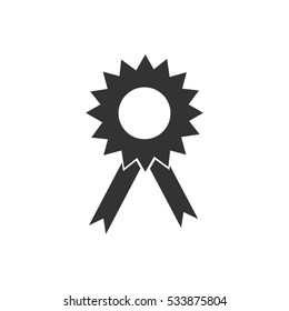 Award icon flat. Illustration isolated on white background. Vector grey sign symbol