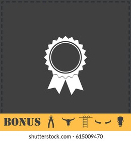 Award icon flat. Simple vector symbol and bonus icon