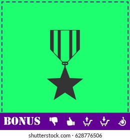 Award icon flat. Simple vector symbol and bonus icon
