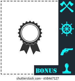 Award icon flat. Simple vector symbol and bonus icon