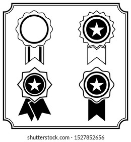 Award Icon in flat style isolated on white background. for decoration on certificate in achievement, approved, award, favourite, medal, trophy