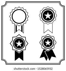Award Icon in flat style isolated on white background. for decoration on certificate in achievement, approved, award, favourite, medal, trophy