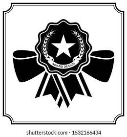 Award Icon in flat style isolated on white background. for decoration on certificate in achievement, approved, award, favourite, medal, trophy