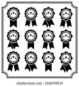 Award Icon in flat style isolated on white background. for decoration on certificate in achievement, approved, award, favourite, medal, trophy
