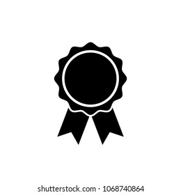 Award icon in flat style. Rosette symbol isolated on white background Simple first place award sign. Abstract icon in black Vector illustration for graphic design, Web, UI, mobile upp