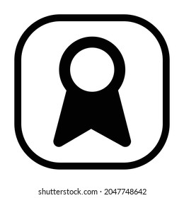 award Icon. Flat style rounded rectangle isolated on white background. Vector illustration