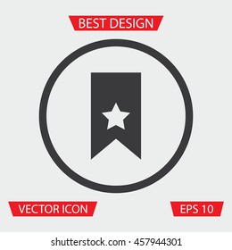 Award Icon - Isolated vector illustration of award icon in circle, on gray background. Prize Icon. It can be used as image, logo or sign. Simple design, made in EPS 10 format.
