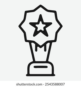 Award Icon Line Art , Classic Symbol of Achievement and Recognition