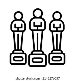 Award Icon. Line Art Style Design Isolated On White Background