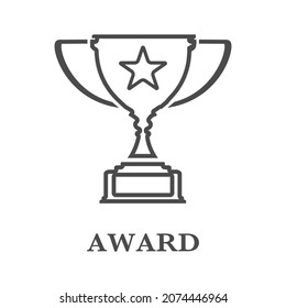 Award icon or logo in line style. for web site design and mobile apps. Vector 