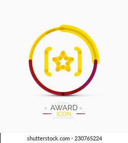 Award icon, logo. Modern business symbol, minimal outline design