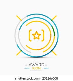 Award icon, logo. Modern business symbol, minimal outline design