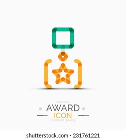 Award icon, logo. Modern business symbol, minimal outline design