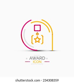 Award icon, logo. Modern business symbol, minimal outline design