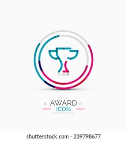 Award icon, logo. Modern business symbol, minimal outline design