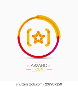 Award icon, logo. Modern business symbol, minimal outline design