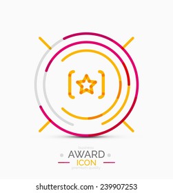 Award icon, logo. Modern business symbol, minimal outline design