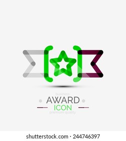 Award icon, logo. Modern business symbol, minimal outline design