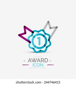 Award icon, logo. Modern business symbol, minimal outline design