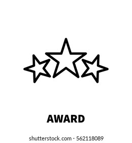 Award Icon Or Logo In Modern Line Style. High Quality Black Outline Pictogram For Web Site Design And Mobile Apps. Vector Illustration On A White Background.