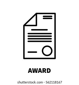 Award icon or logo in modern line style. High quality black outline pictogram for web site design and mobile apps. Vector illustration on a white background.