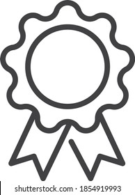 Preissymbol. Medal, Vektorlinearel Symbol. Symbol auf weißem Hintergrund. Modernes, einfaches flaches Icon für Webdesign, Logo, Anwendung, Benutzeroberfläche. Vektor EPS10
