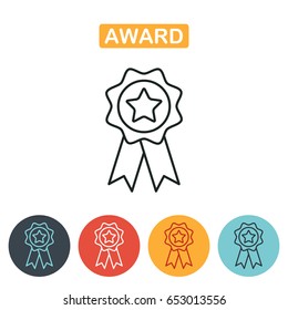 Award icon. Modern signs, outline symbols collection, simple thin line icons set for websites, web design, mobile app, infographics. Award sign Vector Illustration on the white background.