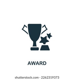 Award icon. Monochrome simple sign from entertainment collection. Award icon for logo, templates, web design and infographics.