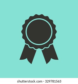 Award  icon  on green background. Vector illustration.