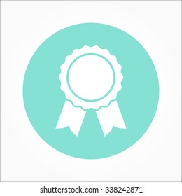 Award  icon  on green background. Vector illustration.