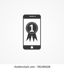 Award icon on phone screen.  illustration isolated vector sign symbol