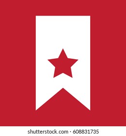 Award icon on red background