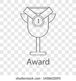 Award icon on transparency background. Flat style vector illustration.