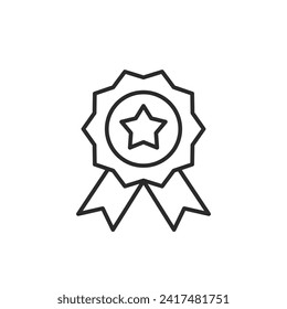 Icono de premio. icono de línea simple de reconocimiento de premios aislado en fondo blanco. Ilustración del vector