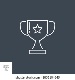 Award icon. Award Related Vector Line Icon. Isolated on Black Background. Editable Stroke.