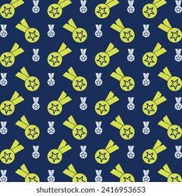 Award Icon repeating green trendy pattern colorful vector illustration background