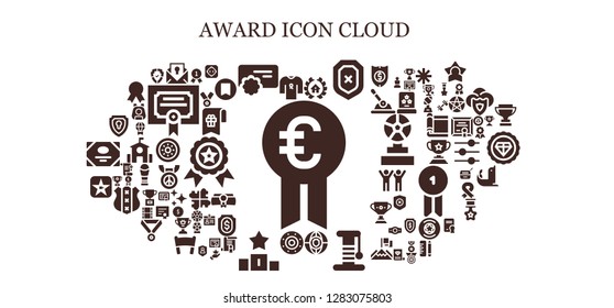  award icon set. 93 filled award icons. Simple modern icons about  - Prize, Ribbon, Certificate, Reward, Awards, Shield, Scratcher, Podium, Movie, Quality, Dohyo, Medal, Bookmark