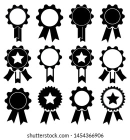 Award icon set flat design illustration
