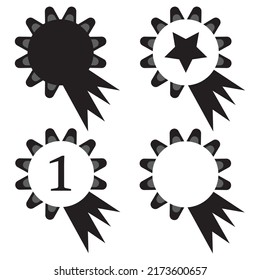 Award icon set flat design illustration